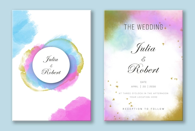 colorful invitation wedding design template