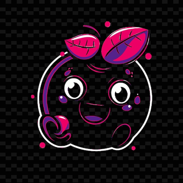 PSD colorful jabuticaba mascot logo with playful cartoon charact creative and minimalist vector designs