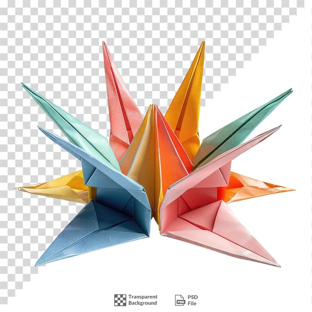 colorful japanese origami transparent background