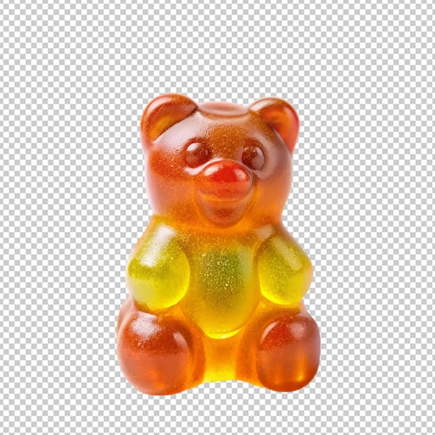 PSD colorful jelly gummy bear on transparent background