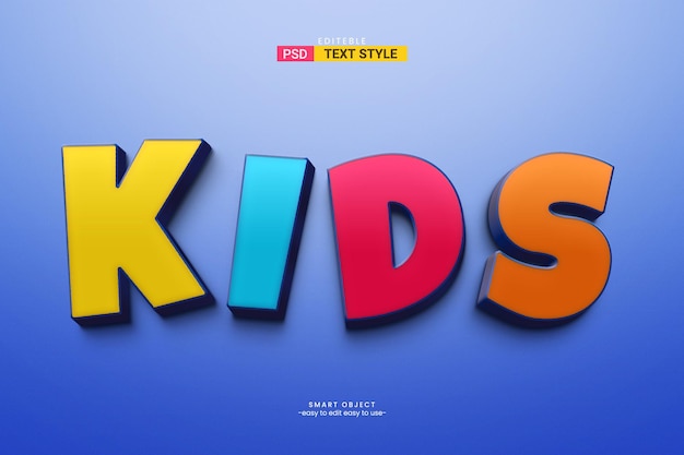 Colorful Kids 3d Text Effect