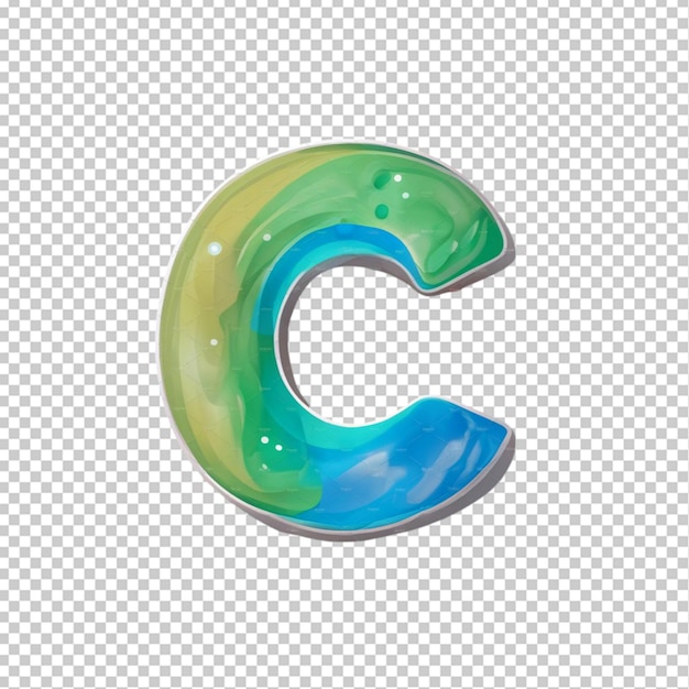 a colorful letter c is on a paper