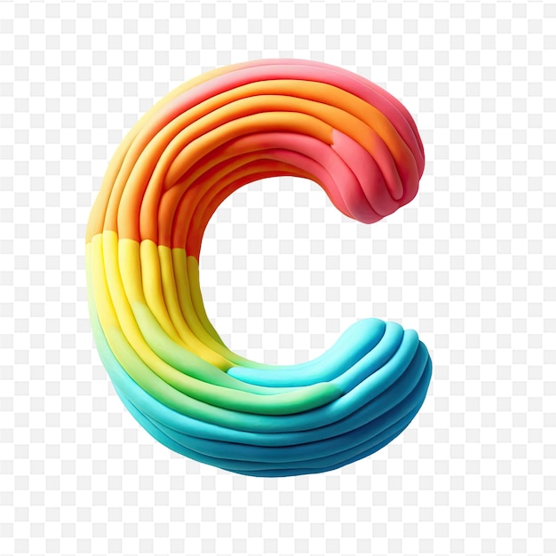 PSD colorful letter c that is made by the artist of the alphabet