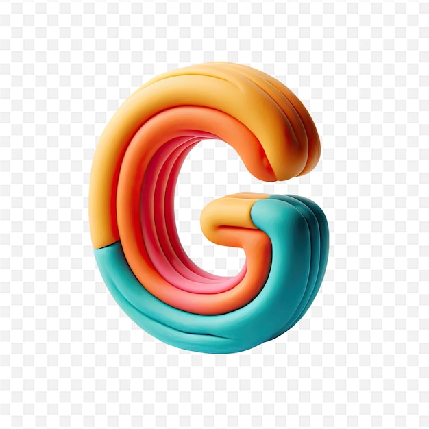 colorful letter g on a transparent background