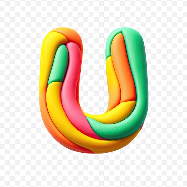 colorful letter j on a transparent background