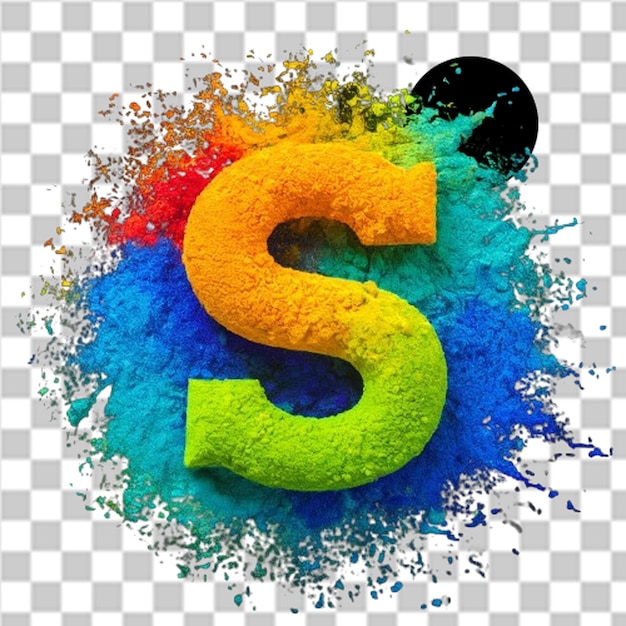 a colorful letter s and a background of colors are being used as a background