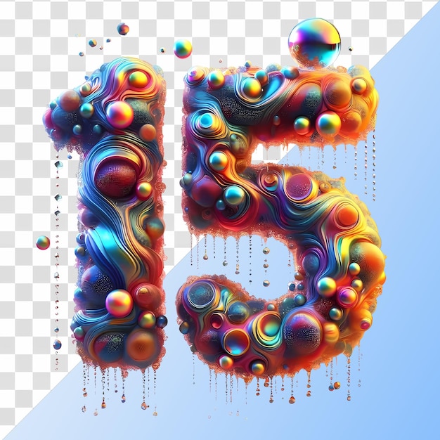 a colorful letter s is drawn with different colors and bubbles