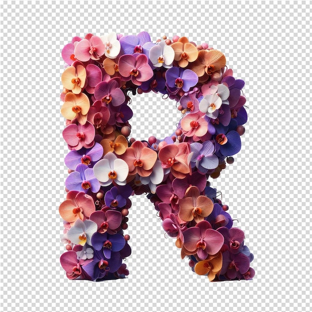 a colorful letter a and some flowers are arranged in a shape of a letter