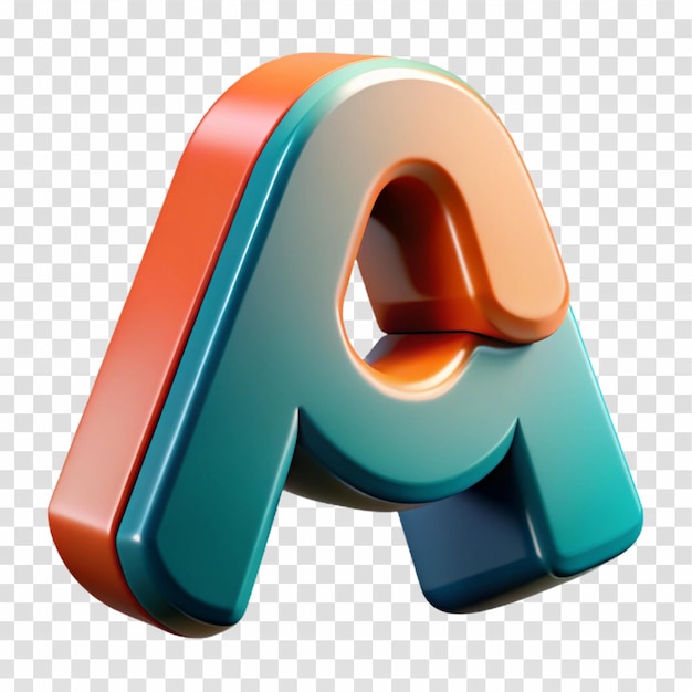 PSD a colorful letter a on a white background