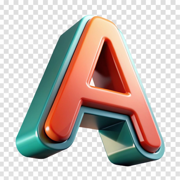 PSD a colorful letter a on a white background