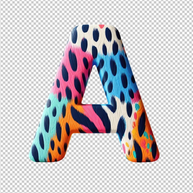 PSD a colorful letter a with a colorful background