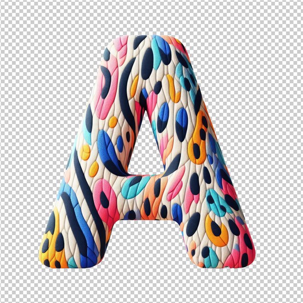 PSD a colorful letter a with a colorful pattern on it