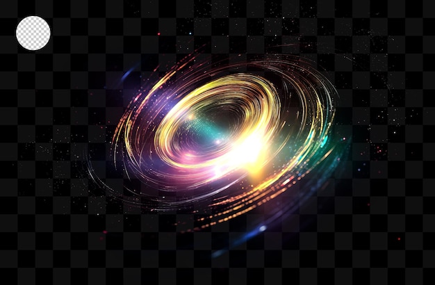 Colorful light circles on a transparent background, illustration.