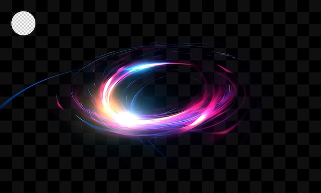 Colorful light circles on a transparent background