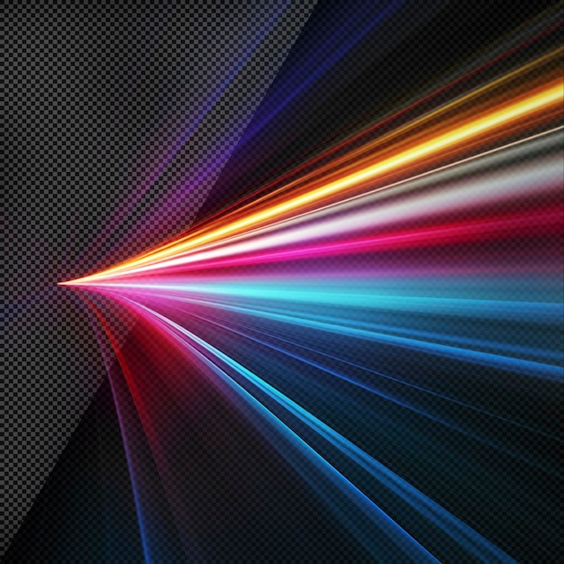 Colorful light wave speed motion transparent background