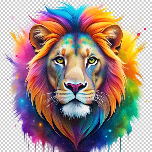 colorful Lion transparent background