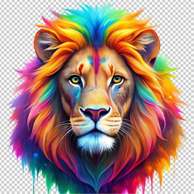 colorful Lion transparent background