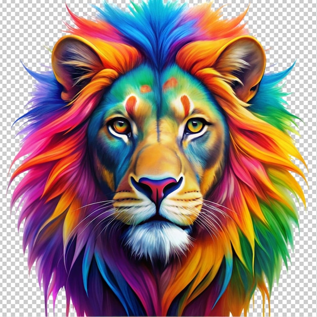 colorful Lion transparent background