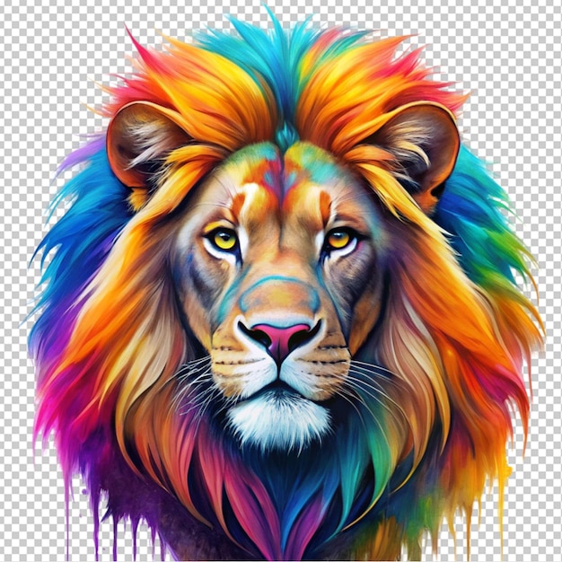 colorful Lion transparent background