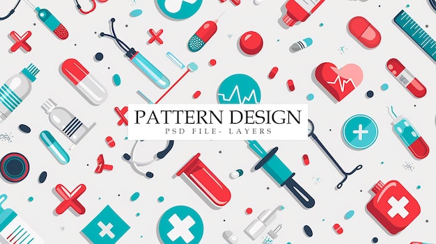 colorful medical and health care pattern design and illustration