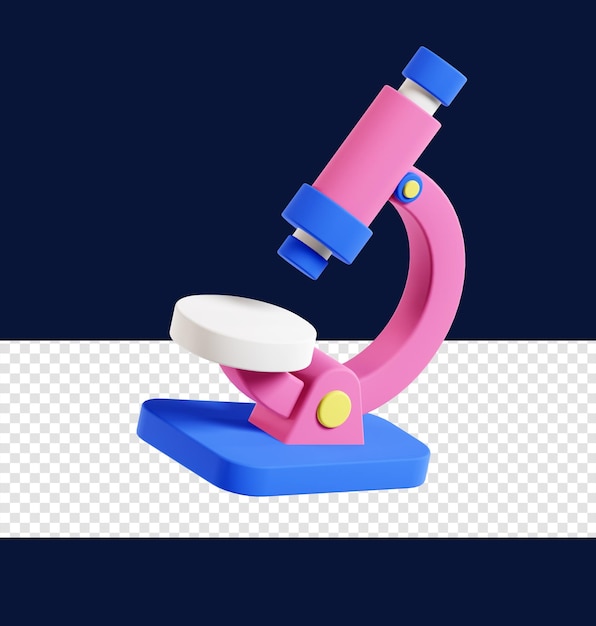 Colorful Microscope 3D Icon Illustration