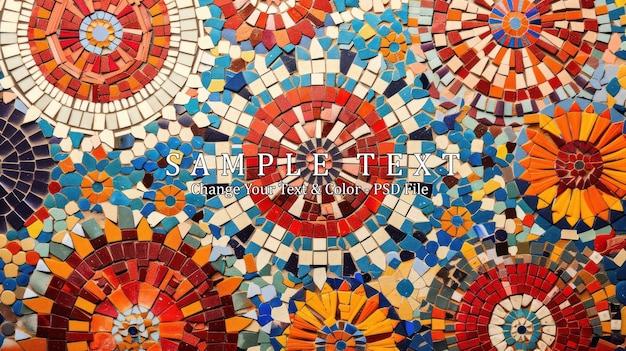 PSD colorful mosaic wall art