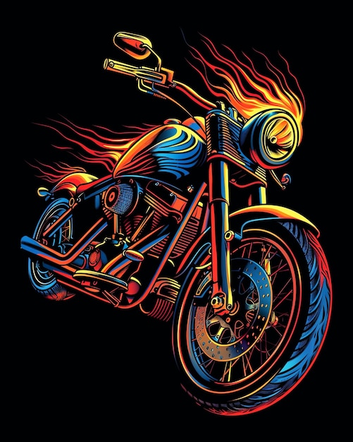 colorful motorcycle t shirt design background