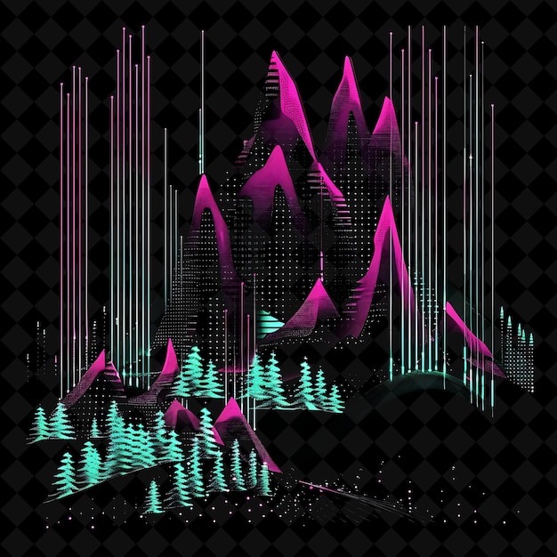 PSD a colorful mountain with a mountain on it