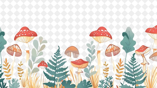 PSD colorful mushrooms on a white background vector art illustration