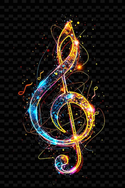 a colorful music background with a musical note and a colorful musical note