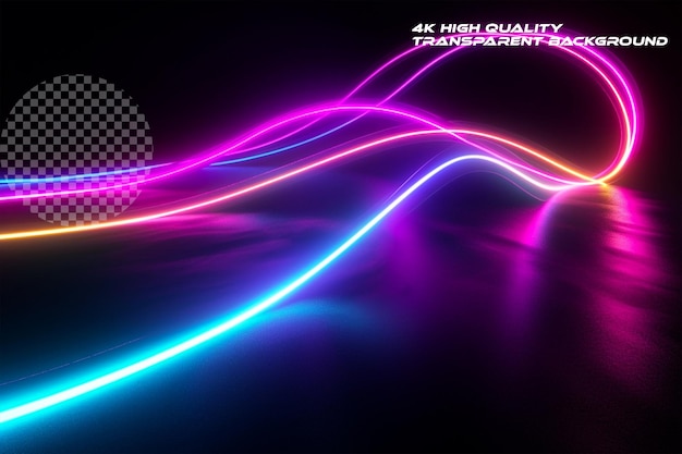 Colorful neon light spectrum loop on transparent background