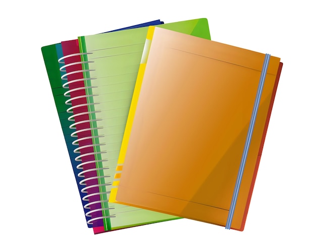 Colorful Notebooks Stacked for Back to School Supplies Isolated on Transparent Background