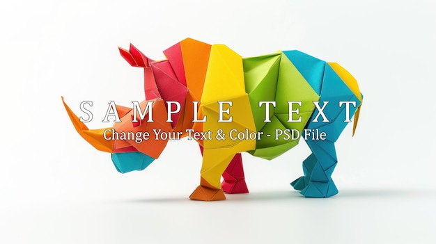 Colorful Origami Rhino