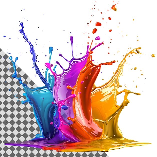 PSD colorful paint splash isolated on transparent background vibrant dynamic artistic abstract