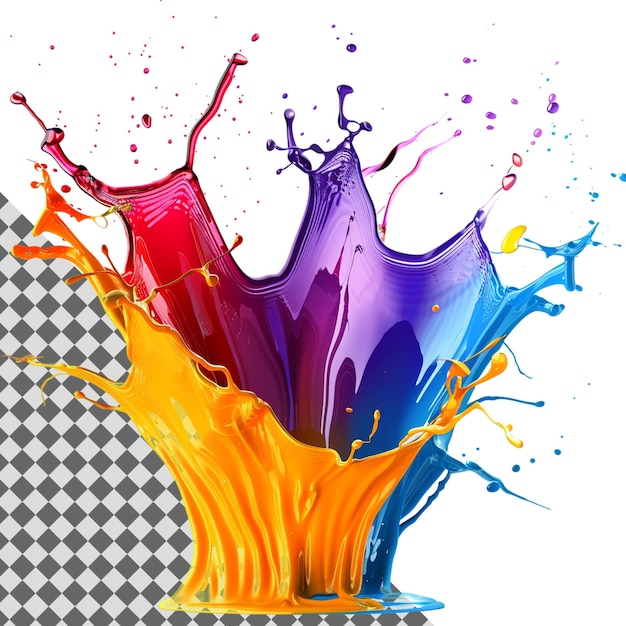 PSD colorful paint splash isolated on transparent background vibrant dynamic artistic abstract