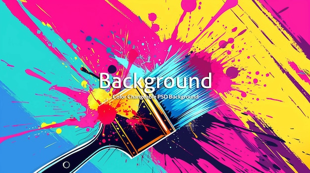 PSD colorful paint splashes background texture in psd