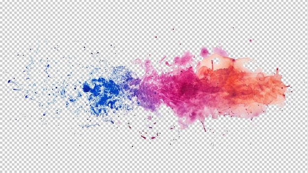 Colorful paint splatters against transparent background PNG