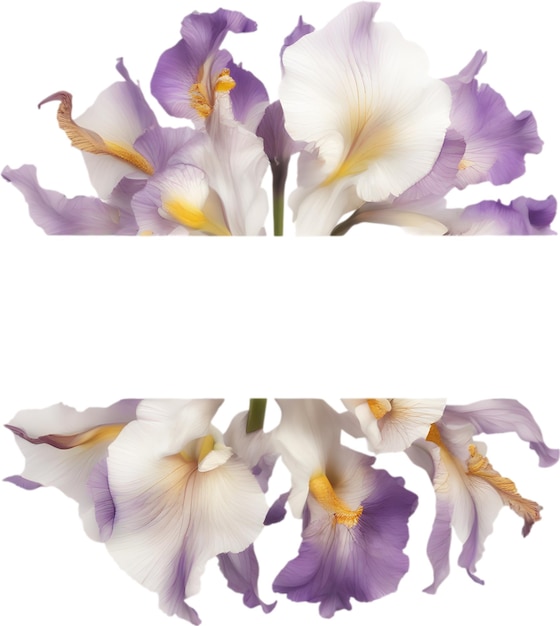 Colorful painting of Iris floral frame