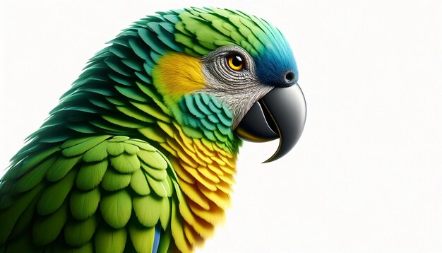 PSD a colorful parrot with a blue and green beak