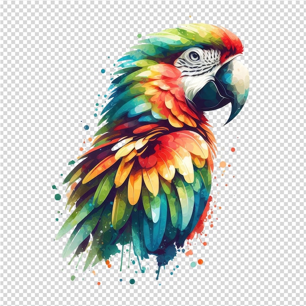 a colorful parrot with a colorful background and colored spots