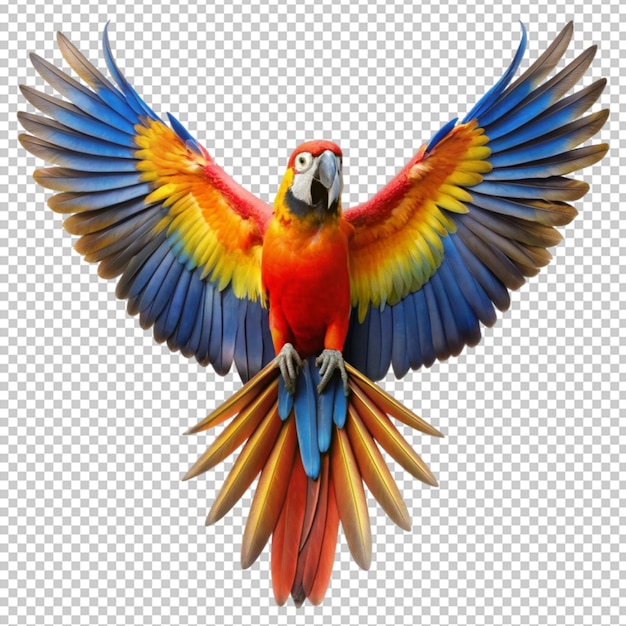 A colorful parrot with a white background