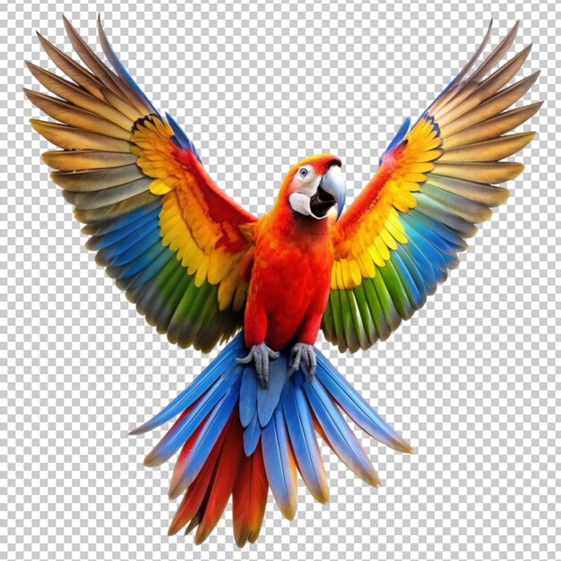 PSD a colorful parrot with a white background