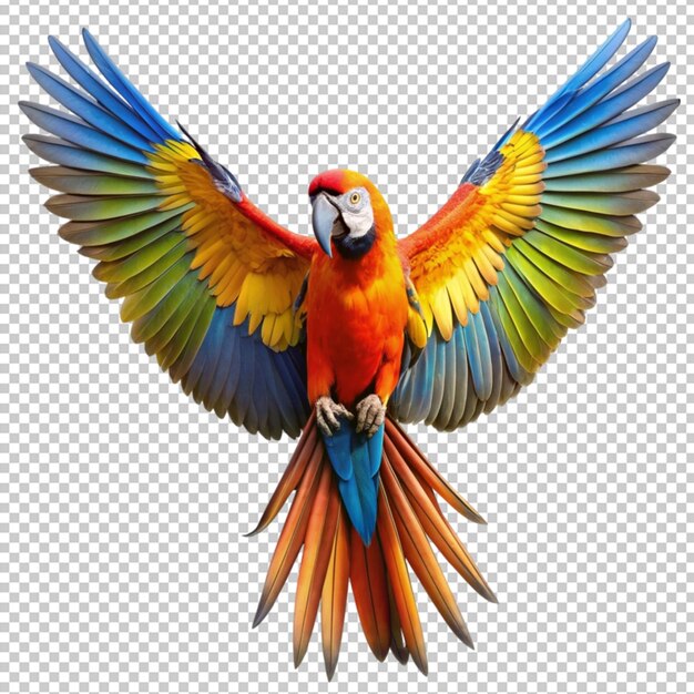 PSD a colorful parrot with a white background