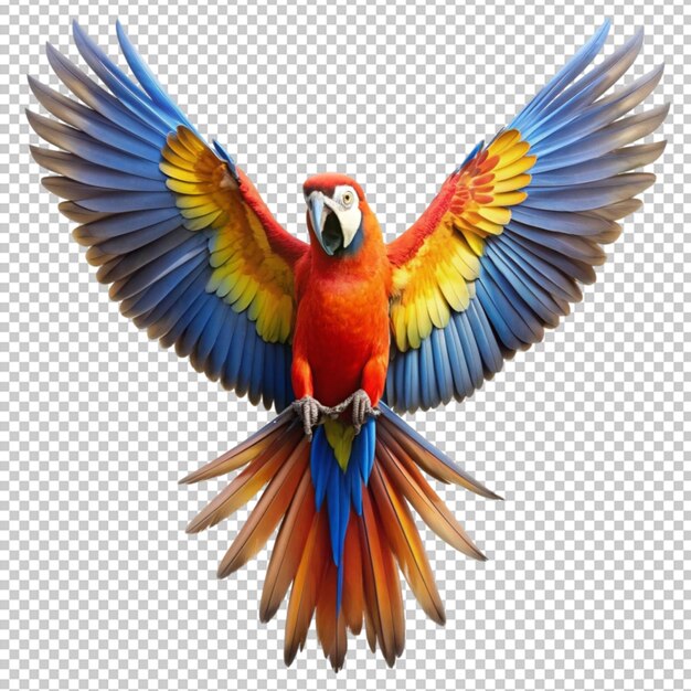 PSD a colorful parrot with a white background