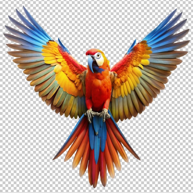 PSD a colorful parrot with a white background