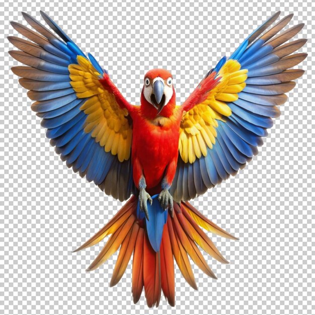 PSD a colorful parrot with a white background