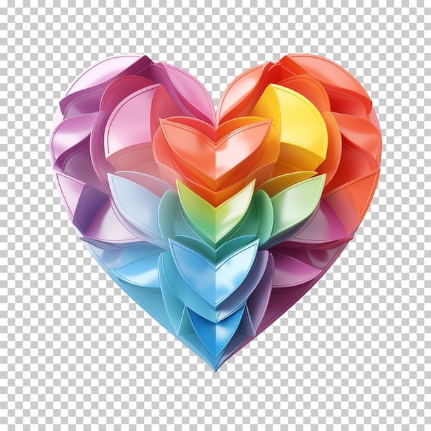 Colorful pastel platic 3D Heart Shape Isolated