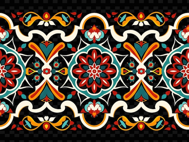 a colorful pattern in the center of a floral design