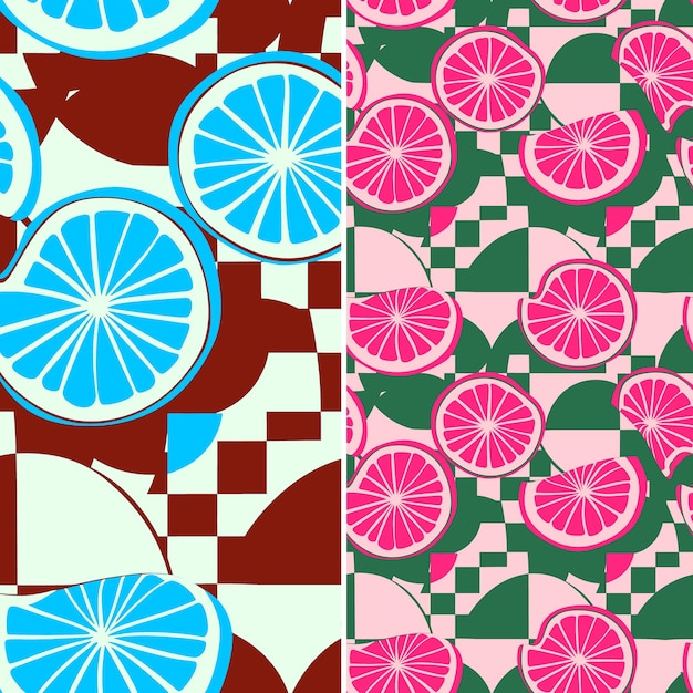 a colorful pattern with the colors of the lemons