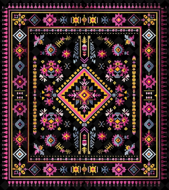 a colorful pattern with a cross on it